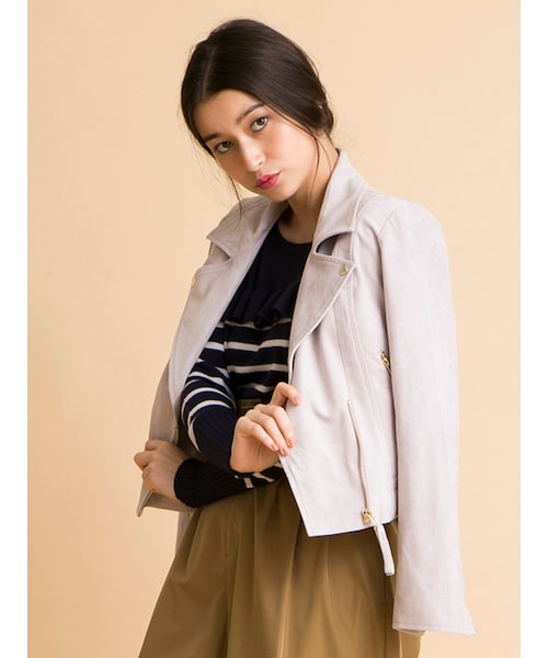 31 Sons de mode♡スエードライダースジャケット 31 Sons de mode（トランテアン ソン ドゥ モード）の「フェイク