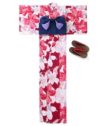 GRL | 3点セットラメ入り百合柄浴衣(浴衣)