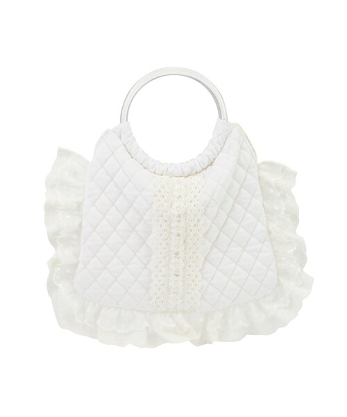merry jenny(メリージェニー)の「グランマキルティングbag(バッグ・レディース・オフホワイト/ブラック・F)」の1枚目の写真
