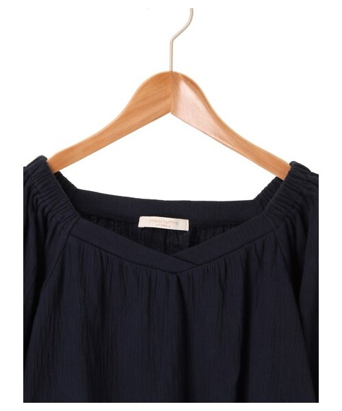 Green　Parks（グリーンパークス）の「【WEB先行予約】袖刺繍フレアカットプルオーバー（トップス・オフホワイト/杢グレー/ブラック/ボルドー/キャメル/ネイビー・F）」の5枚目の写真