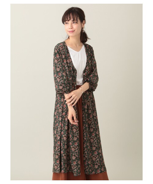 Green　Parks（グリーンパークス）の「【WEB先行予約】SET2点 インナー+ペイズリー柄シャツディガン（トップス・ブラック/ボルドー/グリーン・F）」の12枚目の写真