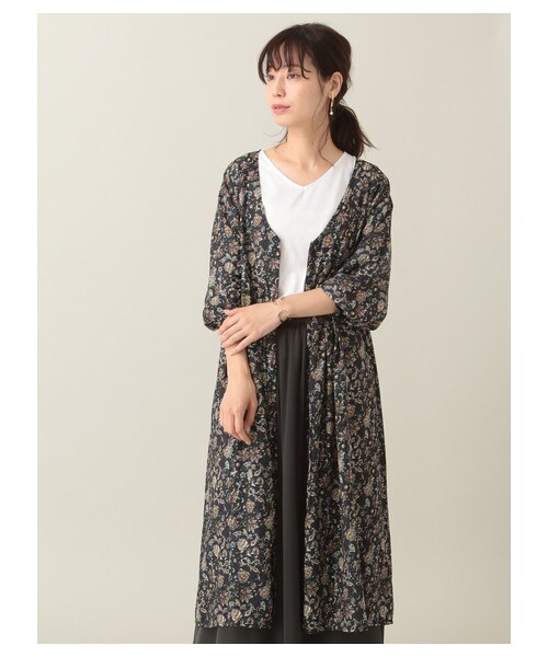 Green　Parks（グリーンパークス）の「【WEB先行予約】SET2点 インナー+ペイズリー柄シャツディガン（トップス・ブラック/ボルドー/グリーン・F）」の10枚目の写真