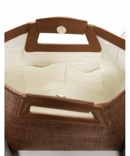 Re:EDIT（リエディ）の「2WAYストロー風ハンドバッグ[2017春夏新作]（バッグ・レディース・ホワイト/ベージュ/ブラウン・フリーサイズ）」の11枚目の写真