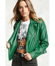 FOREVER 21 | FOREVER 21+ Faux Leather Moto Jacket(ライダースジャケット)