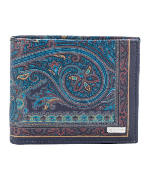 特価 ETRO エトロ 二つ折り財布 ペイズリー柄 ブラック メンズ 【公式