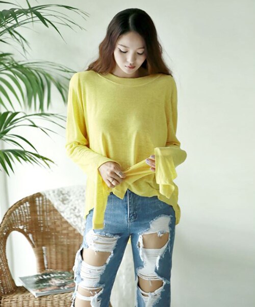 DINT（ディント）の「ワンダースリットオンバルパッドトップ（Tシャツ/カットソー・レディース・one(44~66size)）」の6枚目の写真