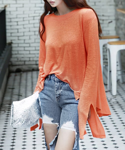 DINT（ディント）の「ワンダースリットオンバルパッドトップ（Tシャツ/カットソー・レディース・one(44~66size)）」の9枚目の写真