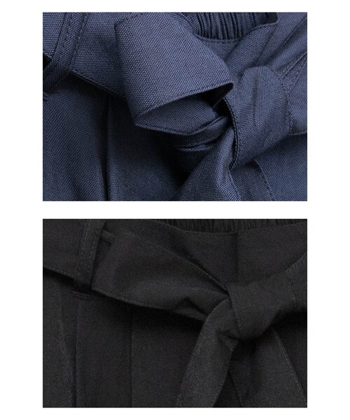 Sheson（シーズン）の「リボンタックワイドパンツ（その他パンツ・レディース・ネイビー/ブラック・Mサイズ）」の4枚目の写真