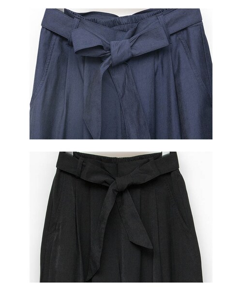 Sheson（シーズン）の「リボンタックワイドパンツ（その他パンツ・レディース・ネイビー/ブラック・Mサイズ）」の10枚目の写真