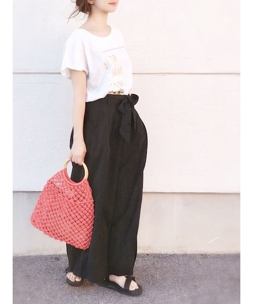 Sheson（シーズン）の「リボンタックワイドパンツ（その他パンツ・レディース・ネイビー/ブラック・Mサイズ）」の6枚目の写真