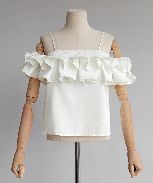 DHOLIC（ディーホリック）の「2WAYダブルフリルスリーブレス（シャツ/ブラウス・レディース・FREE）」の2枚目の写真