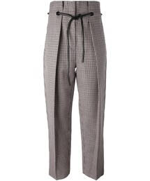 3.1 Phillip Lim | 3.1 Phillip Lim - 千鳥格子柄 クロップドパンツ - women - ポリウレタン/ビスコース/ウール - 000(その他パンツ)