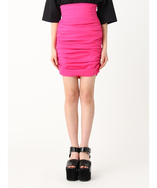 EMODA（エモダ）の「タイトギャザースカート（スカート・レディース・ブラック/ピンク/キャメル・S/M）」の3枚目の写真