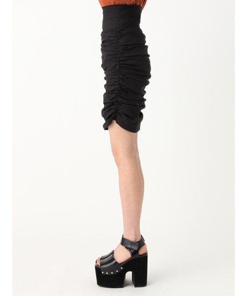 EMODA（エモダ）の「タイトギャザースカート（スカート・レディース・ブラック/ピンク/キャメル・S/M）」の8枚目の写真