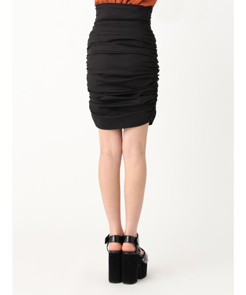 EMODA（エモダ）の「タイトギャザースカート（スカート・レディース・ブラック/ピンク/キャメル・S/M）」の9枚目の写真