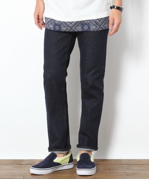 RAGEBLUE（レイジブルー）の「コーンミルズデニムスリムパンツ（パンツ・グレー/ライトブルー/ブルー/ネイビー）」の4枚目の写真