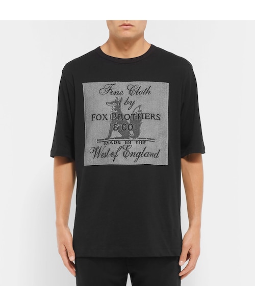 【DRIES VAN NOTEN】Printed cotton jersey コットン100%Tシャツ Black Printed Cotton-Jersey T-Shirt | DRIES VAN NOTEN | MR