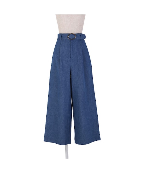 F i.n.t（フィント）の「べっ甲バックルデニムワイドパンツ/F&A（デニムパンツ・レディース・その他）」の2枚目の写真