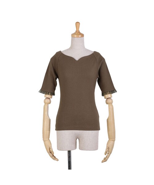 F i.n.t（フィント）の「ハートカットテレコT/an another angelus（Tシャツ/カットソー・レディース・その他）」の2枚目の写真