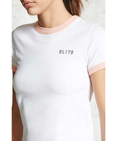FOREVER 21（フォーエバー トゥエンティーワン）の「FOREVER 21+ Active Elite Graphic Ringer Tee（Tシャツ/カットソー・レディース・White・M）」の2枚目の写真
