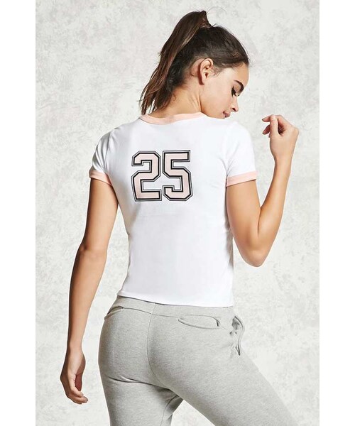 FOREVER 21（フォーエバー トゥエンティーワン）の「FOREVER 21+ Active Elite Graphic Ringer Tee（Tシャツ/カットソー・レディース・White・M）」の7枚目の写真