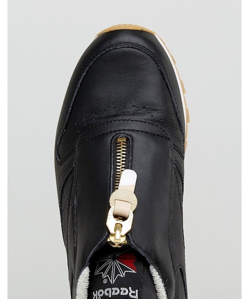 Reebok(リーボック)の「Reebok Classic Leather Zip Sneakers In Black(スニーカー・レディース・Black・US 8/US 9/US 5/US 10/US 6/US 6.5/US 8.5/US 7/US 5.5/US 10.5/US 7.5/US 9.5/US 4.5)」の2枚目の写真