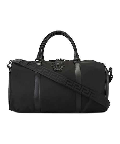 【美品】ヴェルサーチ ボストンバッグ メデューサ ビジネス 大容量 レザー 黒 VERSACEボストンバッグ