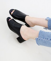 SOVOMALL | オープントゥミドルミュール(サンダル)