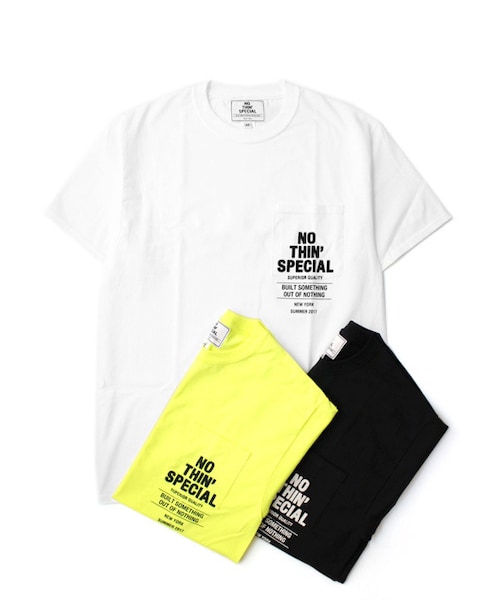 Nothing special(ナッシングスペシャル)の「NOTHIN'SPECIAL CHEST LOGO POCKET TEE(Tシャツ/カットソー・メンズ・ホワイトM/ホワイトL/ホワイトXL/ブラックM/ブラックL/ブラックXL/イエローM/イエローL/イエローXL)」の1枚目の写真