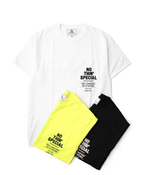 Nothing special(ナッシングスペシャル)の「NOTHIN'SPECIAL CHEST LOGO POCKET TEE(Tシャツ/カットソー・メンズ・ホワイトM/ホワイトL/ホワイトXL/ブラックM/ブラックL/ブラックXL/イエローM/イエローL/イエローXL)」の3枚目の写真