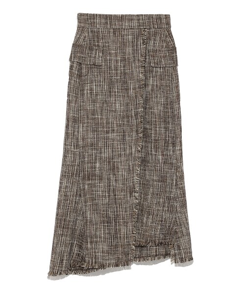 FRAY I.D（フレイアイディー）の「アシメヘムタイトスカート（タイトスカート・レディース・RED/BLK/MIX・0/1）」の4枚目の写真