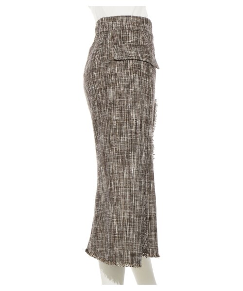 FRAY I.D（フレイアイディー）の「アシメヘムタイトスカート（タイトスカート・レディース・RED/BLK/MIX・0/1）」の7枚目の写真