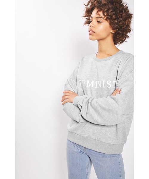TOPSHOP(トップショップ)の「Topshop Feminist sweatshirt(スウェット・レディース・Gray・2)」の6枚目の写真