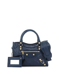 BALENCIAGA | Balenciaga Giant 12 City Mini Lambskin Tote Bag, Navy(ショルダーバッグ)