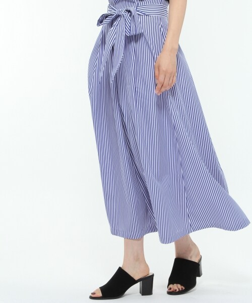 LAKOLE（ラコレ）の「リボンベルト付きTCストライプスカート（スカート・グレー()/サックス()/ネイビー()）」の3枚目の写真