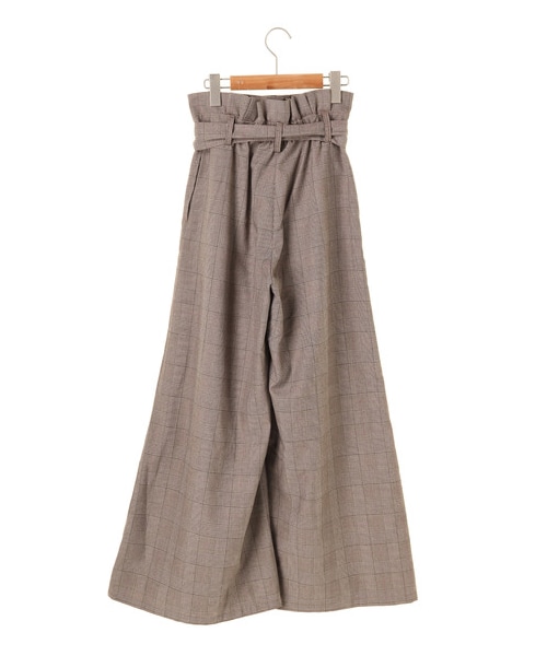 SEVENDAYS=SUNDAY(セブンデイズサンデイ)の「<WEB先行予約>グレンチェック ベルト付ワイドパンツ(パンツ・グレー/ブラウン・M/L)」の2枚目の写真
