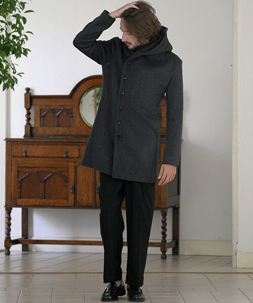 値下げ⭐️【CAMBIO(カンビオ)】フーデッドメルトンロングコート CAMBIO（カンビオ）の「フーデッドメルトンロングコート