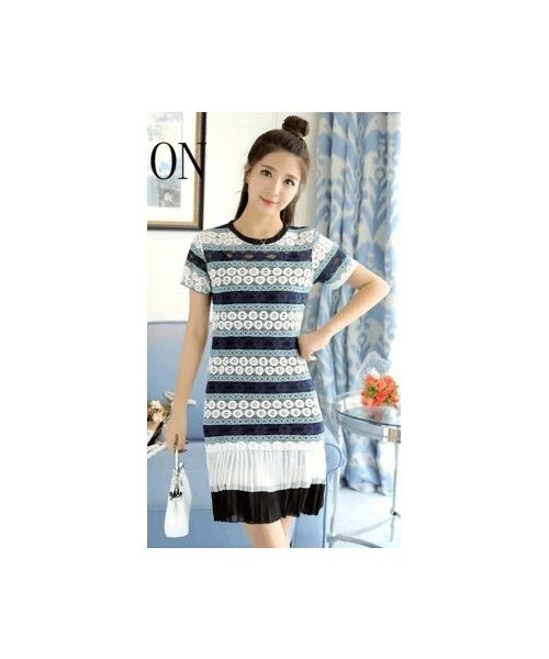 No Brand ノーブランド の 定価9980円 Bs Onep14 17 ワンピース ワンピ ドレス レディース レースワンピース ボーダー柄 半袖 ミニ丈 普段使い デート ワンピース Wear