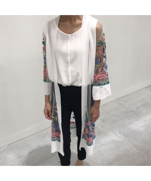copine(コピン)の「【期間限定価格】チュール素材カラフル刺繍デザインロングカーディガン(2color)【クリックポスト対象商品】(カーディガン/ボレロ・レディース・その他)」の9枚目の写真