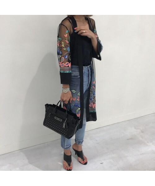 copine(コピン)の「【期間限定価格】チュール素材カラフル刺繍デザインロングカーディガン(2color)【クリックポスト対象商品】(カーディガン/ボレロ・レディース・その他)」の8枚目の写真