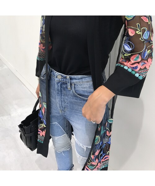copine(コピン)の「【期間限定価格】チュール素材カラフル刺繍デザインロングカーディガン(2color)【クリックポスト対象商品】(カーディガン/ボレロ・レディース・その他)」の5枚目の写真