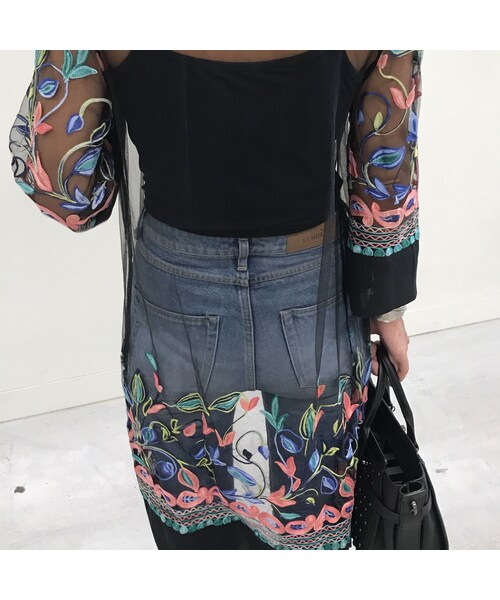 copine(コピン)の「【期間限定価格】チュール素材カラフル刺繍デザインロングカーディガン(2color)【クリックポスト対象商品】(カーディガン/ボレロ・レディース・その他)」の6枚目の写真