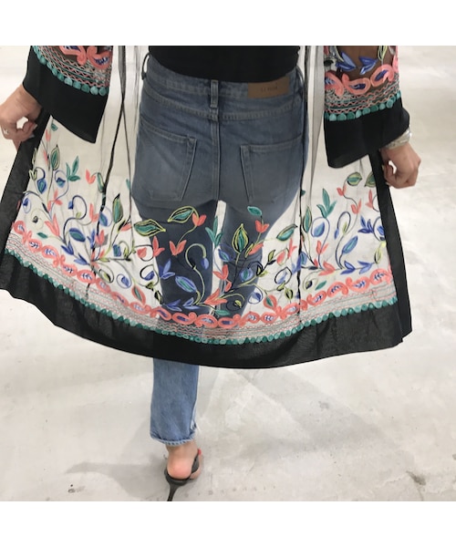 copine(コピン)の「【期間限定価格】チュール素材カラフル刺繍デザインロングカーディガン(2color)【クリックポスト対象商品】(カーディガン/ボレロ・レディース・その他)」の1枚目の写真