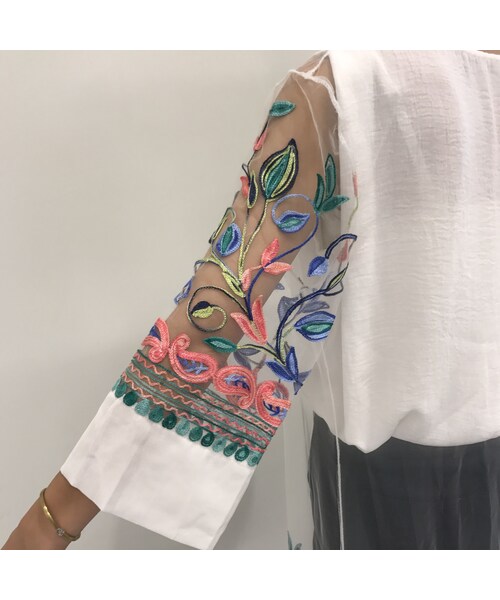 copine(コピン)の「【期間限定価格】チュール素材カラフル刺繍デザインロングカーディガン(2color)【クリックポスト対象商品】(カーディガン/ボレロ・レディース・その他)」の12枚目の写真