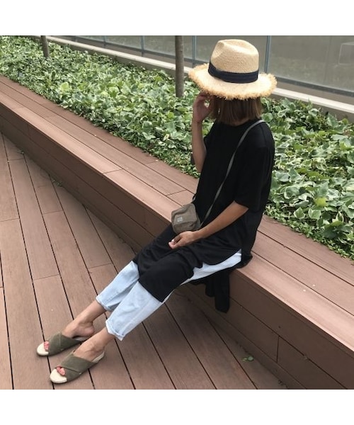 copine（コピン）の「スリット入りシンプルTシャツワンピース/ロングTシャツ（3color）【クリックポスト対象商品】（Tシャツ/カットソー・レディース・その他）」の12枚目の写真