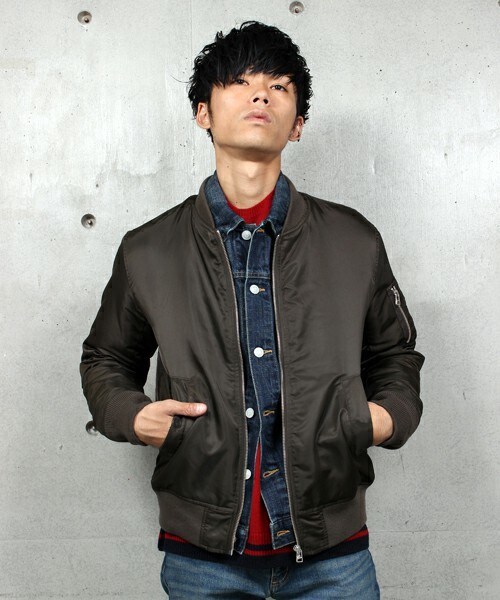 UNION STATION（ユニオンステーション）の「MA-1　mediumブルゾン（フライトジャケット）（MA-1・メンズ・ブラック/カーキ/ネイビー・S/M/L/LL/SS）」の13枚目の写真