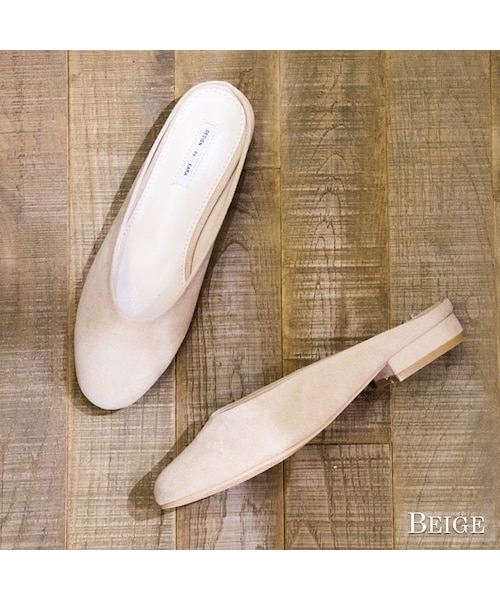 Sheson（シーズン）の「Sheson(シーズン)セレクト バブーシュ スエードスリッパサンダル（サンダル・レディース・ブラック/ブラウン/ベージュ/グレー・23.5cm）」の4枚目の写真