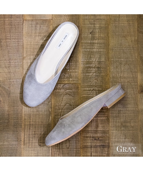 Sheson（シーズン）の「Sheson(シーズン)セレクト バブーシュ スエードスリッパサンダル（サンダル・レディース・ブラック/ブラウン/ベージュ/グレー・23.5cm）」の2枚目の写真