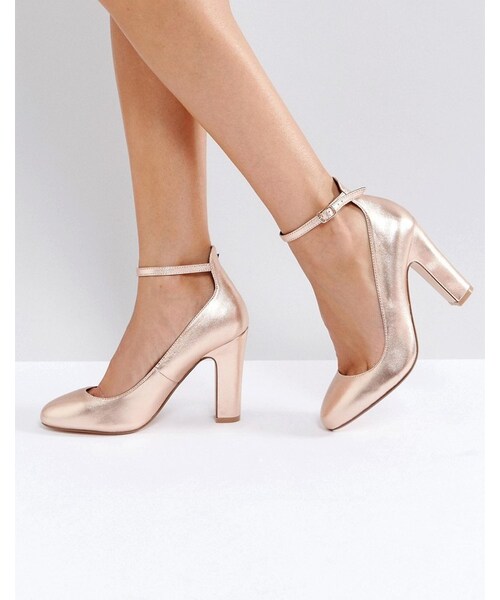 rose gold block shoes