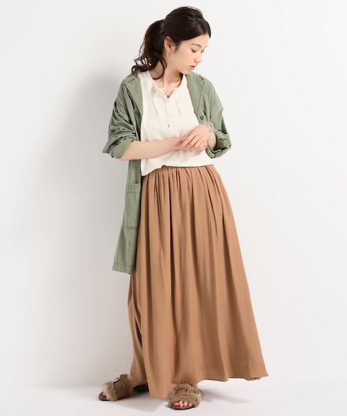 FRAMeWORK（フレームワーク）の「レーヨンロングギャザースカート